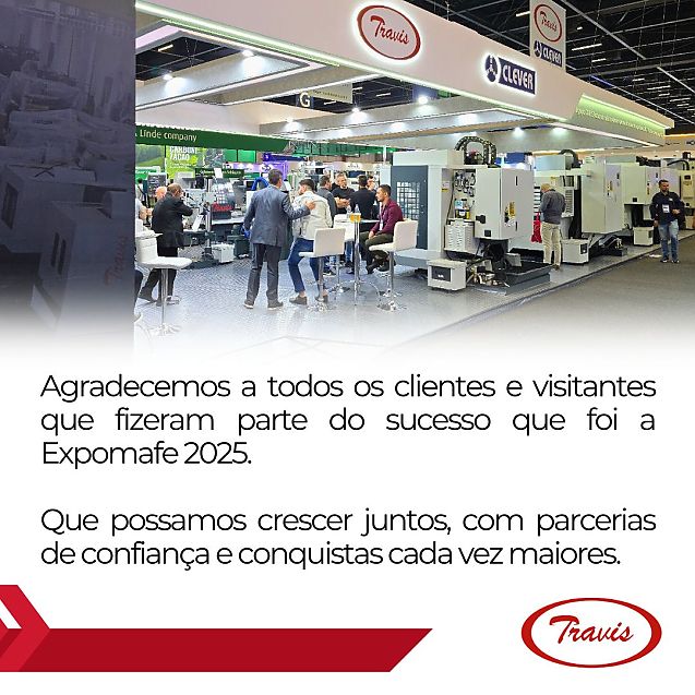 CIMHSA Brasil celebra sucesso na Expomafe 2025 com estande de destaque e lançamento do torno CNC Travis TT-2S